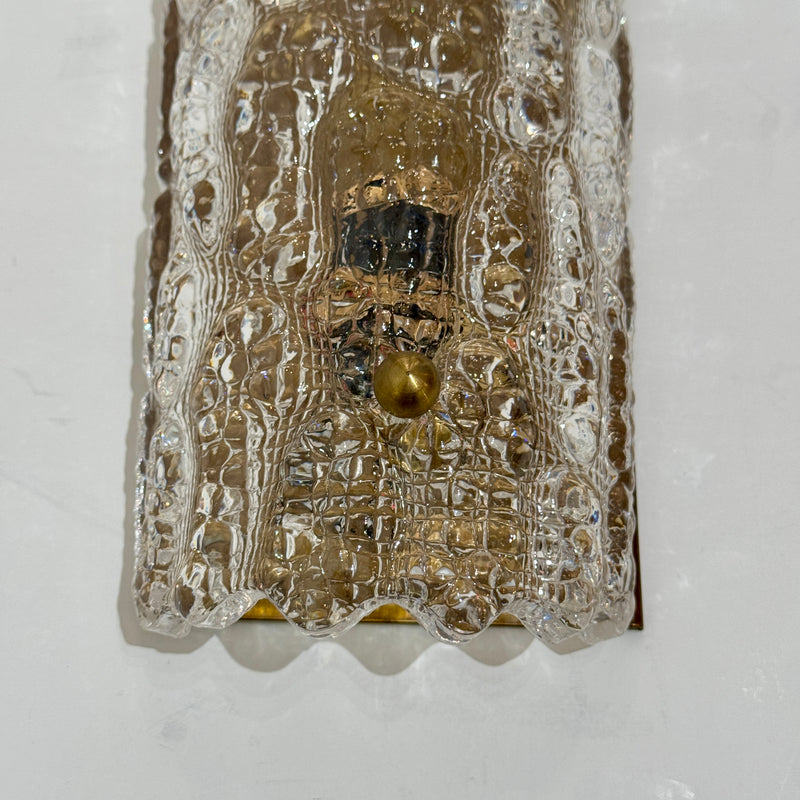 Pair of Carl Fagerlund art glass sconces for Orrefors. Sweden, c1960&