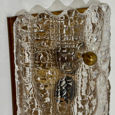Pair of Carl Fagerlund art glass sconces for Orrefors. Sweden, c1960's