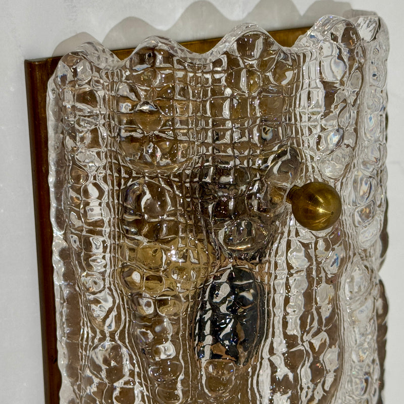 Pair of Carl Fagerlund art glass sconces for Orrefors. Sweden, c1960&