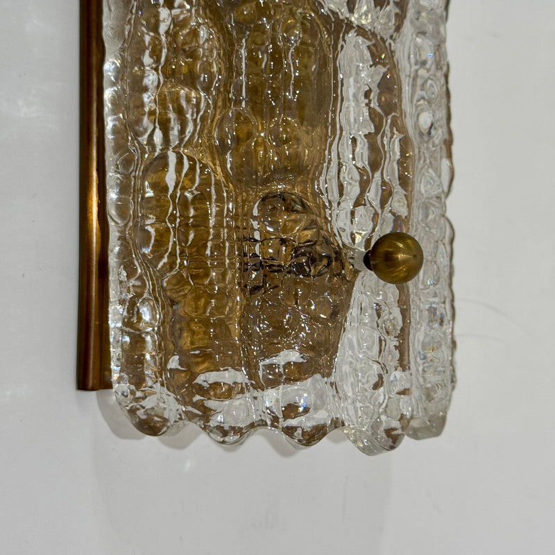 Pair of Carl Fagerlund art glass sconces for Orrefors. Sweden, c1960&