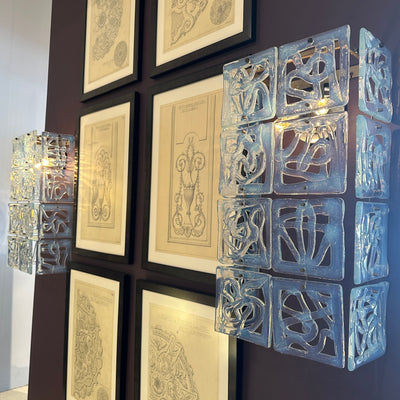 A Rare Pair of Opaline Murano Glass Sconces attributed to Carlo Nason for Mazzega, Italy c. 1960's