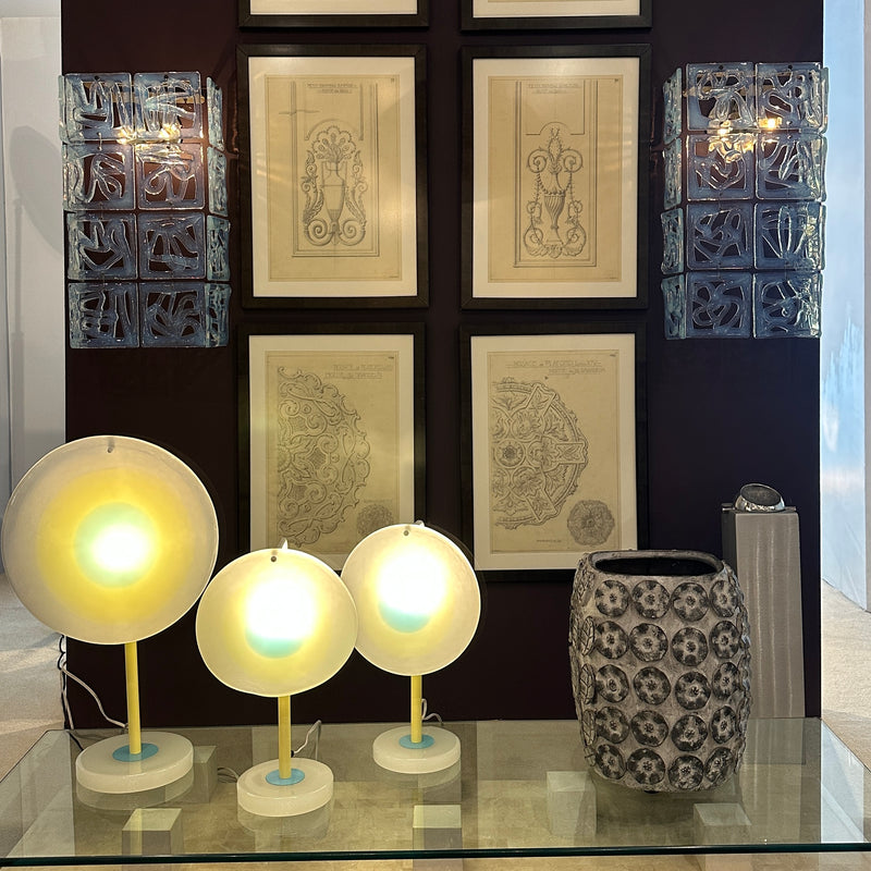 A Rare Pair of Opaline Murano Glass Sconces attributed to Carlo Nason for Mazzega, Italy c. 1960&