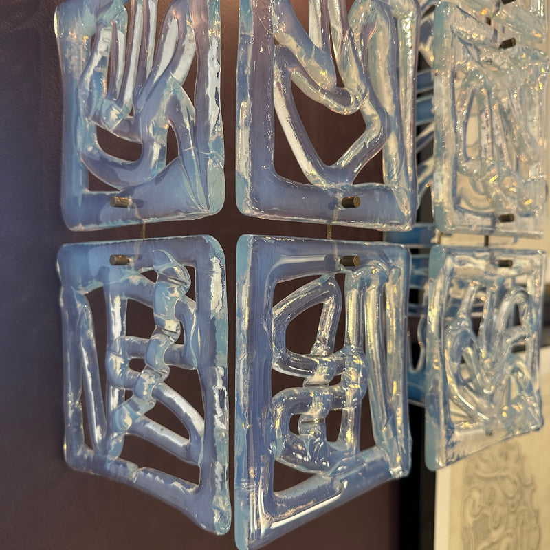 A Rare Pair of Opaline Murano Glass Sconces attributed to Carlo Nason for Mazzega, Italy c. 1960&