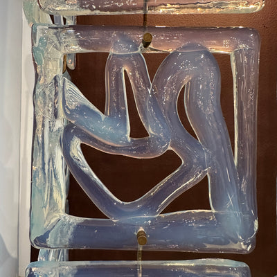 A Rare Pair of Opaline Murano Glass Sconces attributed to Carlo Nason for Mazzega, Italy c. 1960's