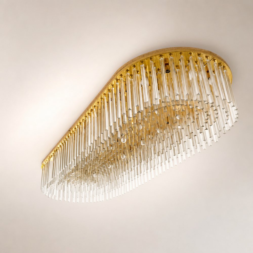 Monumental Triedro Chandelier by Venini, Italy, Mid 20th Century