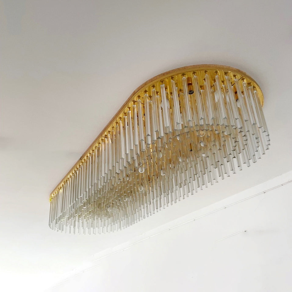 Monumental Triedro Chandelier by Venini, Italy, Mid 20th Century