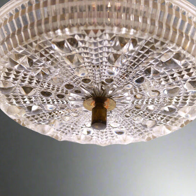 Small Pendant Light of Cast Glass and Brass, attributed to Carl Fargerlund for Orrefors, 1960's, Sweden