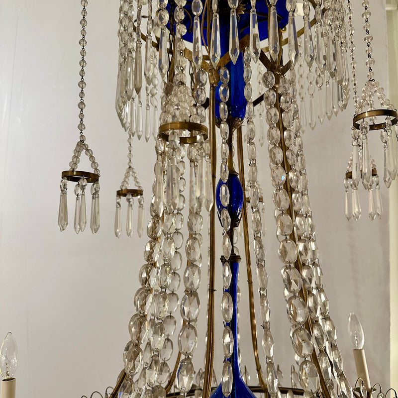 Russian Neoclassical Six Light Crystal Chandelier circa 1800