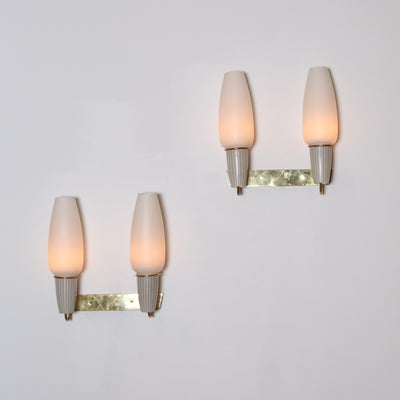 A pair of Italian Modernist wall scones.