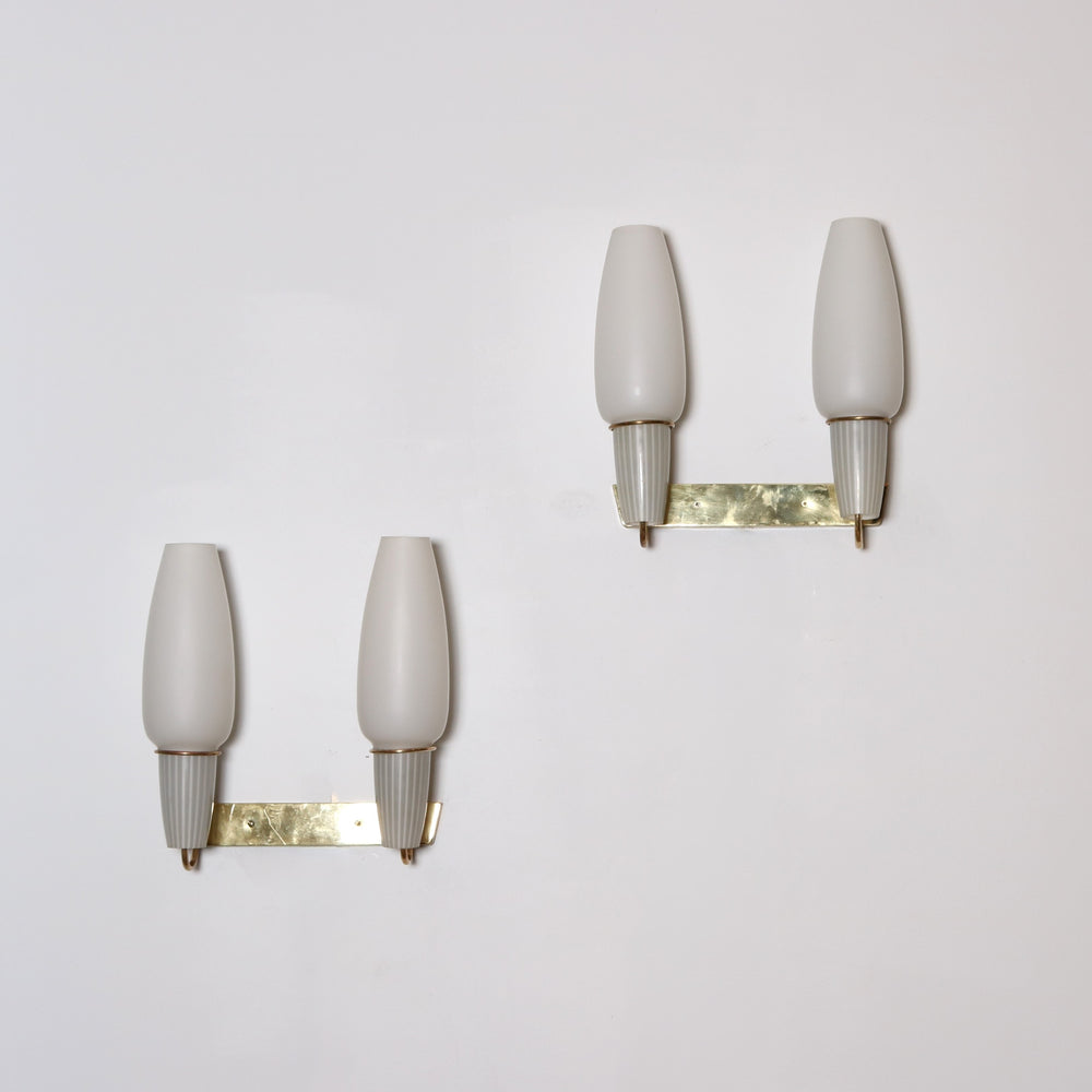 A pair of Italian Modernist wall scones.