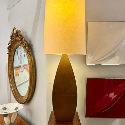 Modernist Mahogany Table Lamp Italy circa 1950