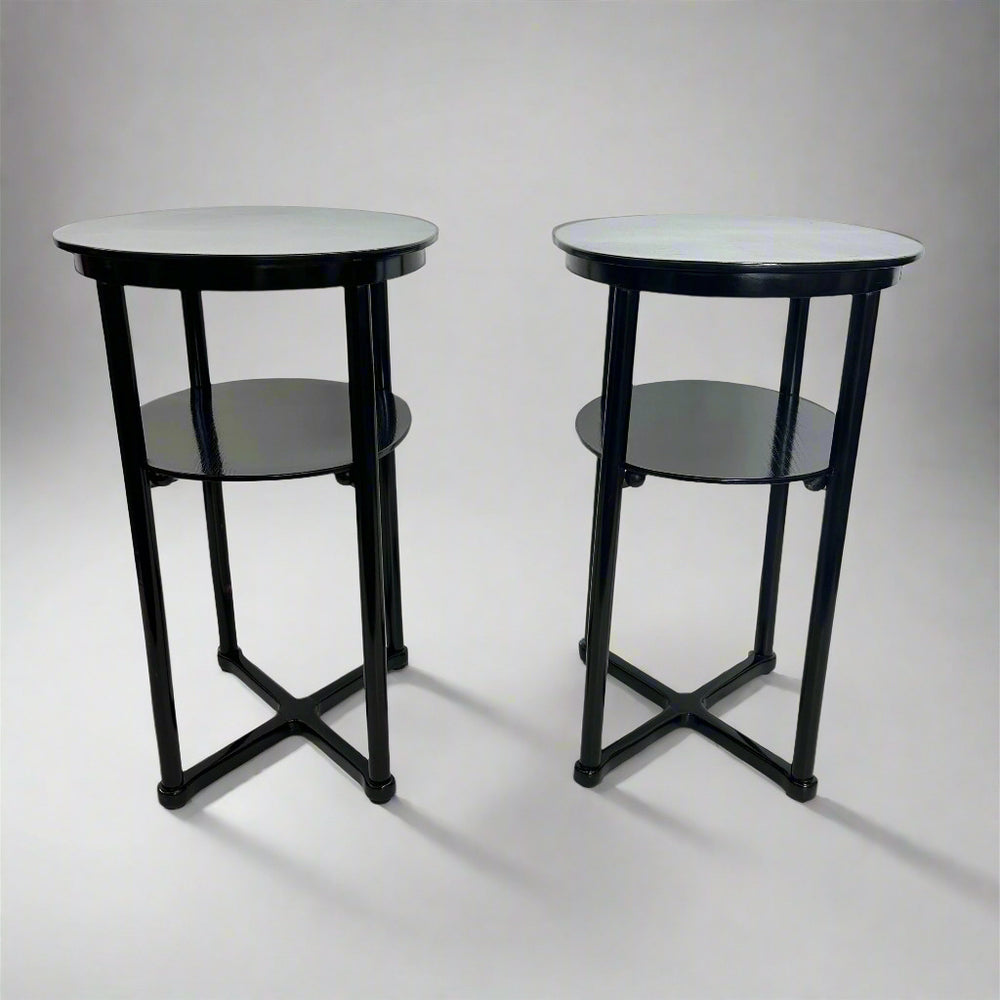 A Pair of Vienna Secessionist  Oval Two-tier Side Tables by Josef Hoffmann, 1905