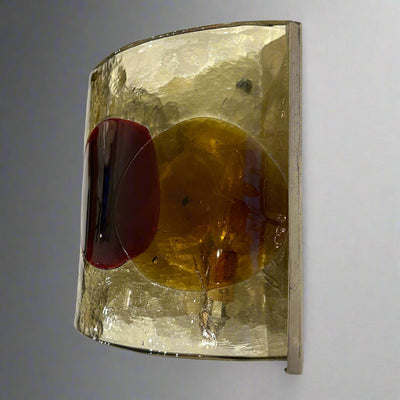 Single Modernist Art Glass Sconce by Fulvio Bianconi for Venini.
