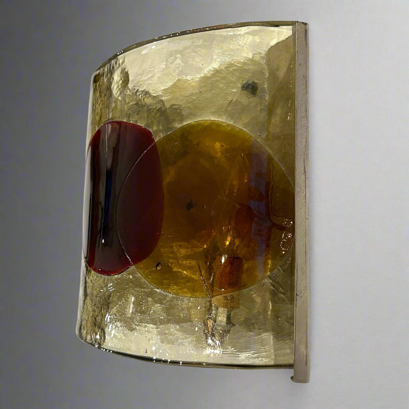 Single Modernist Art Glass Sconce by Fulvio Bianconi for Venini.