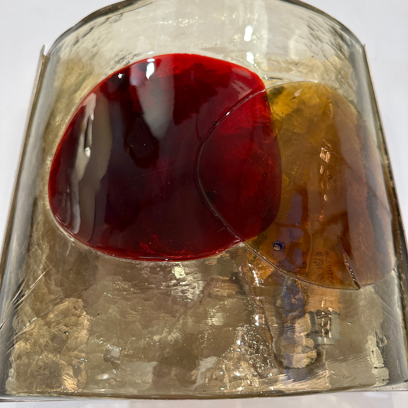 Single Modernist Art Glass Sconce by Fulvio Bianconi for Venini.