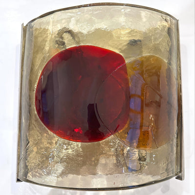 Single Modernist Art Glass Sconce by Fulvio Bianconi for Venini.
