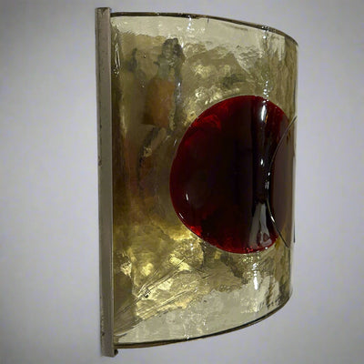 Single Modernist Art Glass Sconce by Fulvio Bianconi for Venini.