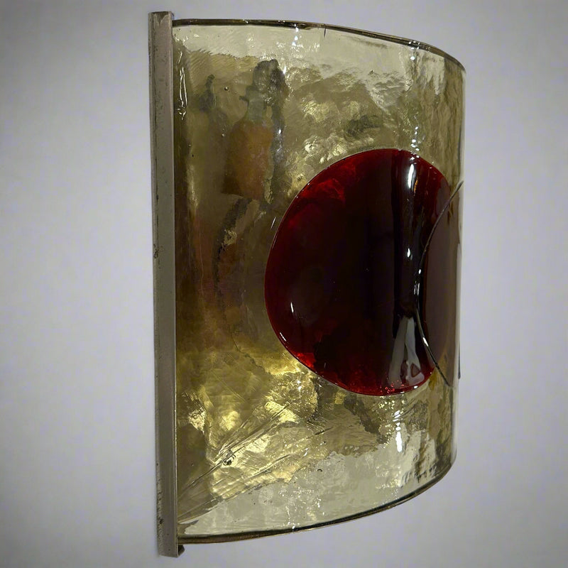 Single Modernist Art Glass Sconce by Fulvio Bianconi for Venini.