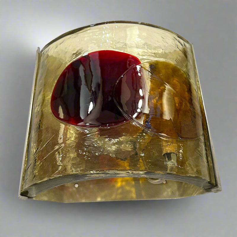 Single Modernist Art Glass Sconce by Fulvio Bianconi for Venini.