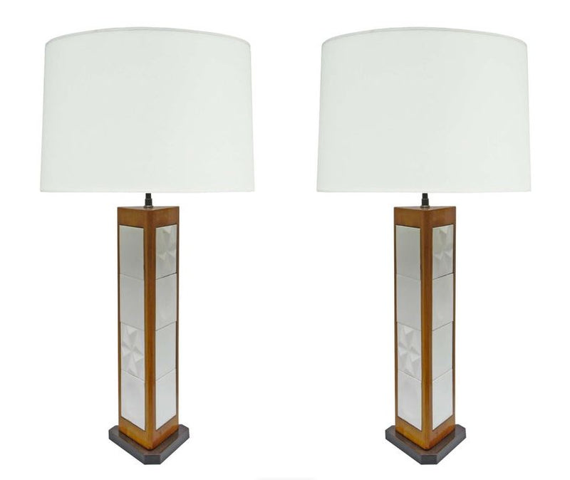 Pair Of George Nelson Modernist Table Lamps