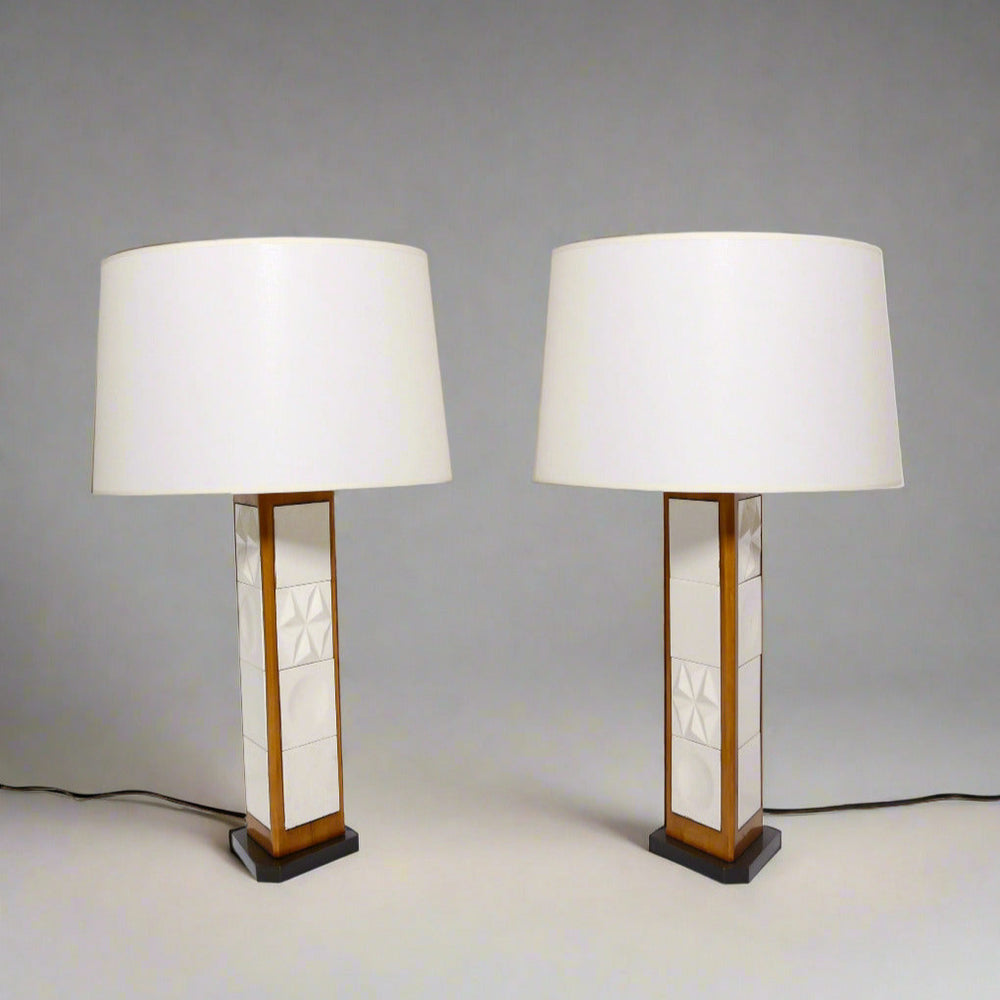 Pair Of George Nelson Modernist Table Lamps