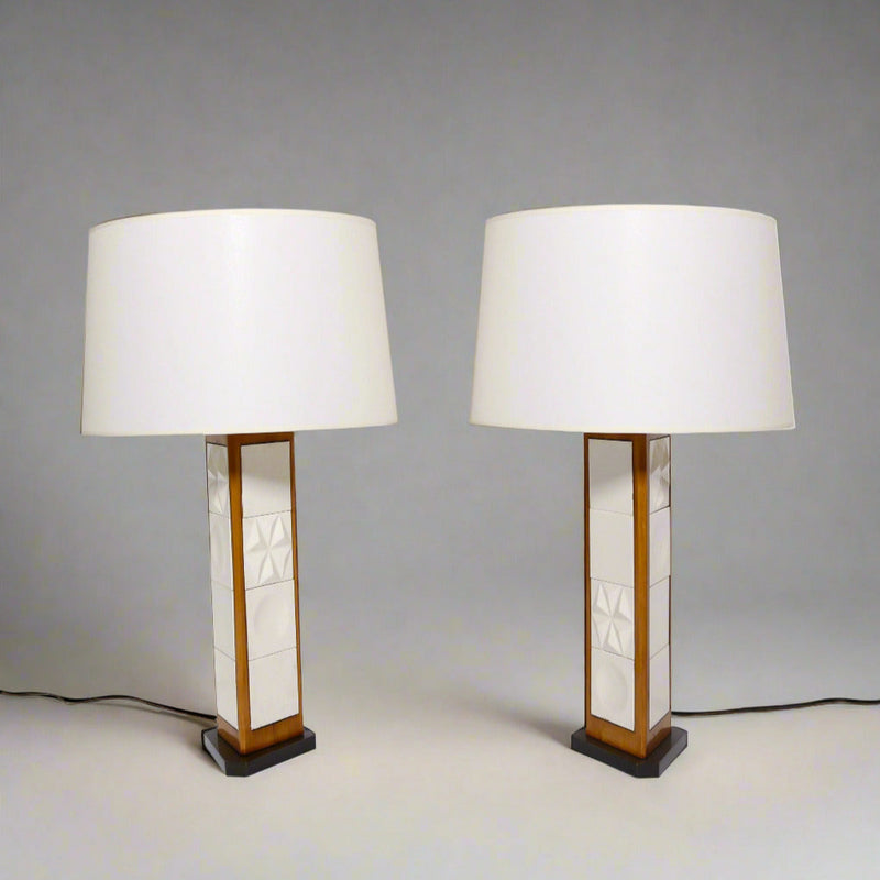 Pair Of George Nelson Modernist Table Lamps