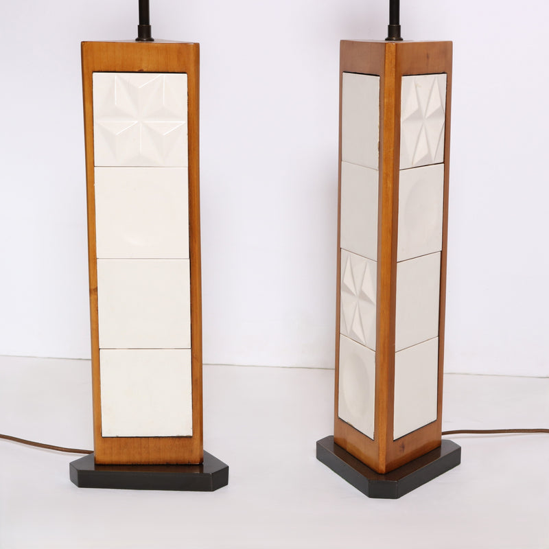 Pair Of George Nelson Modernist Table Lamps