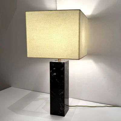 Von Nessen Modernist Marble Column Table Lamp USA 1950