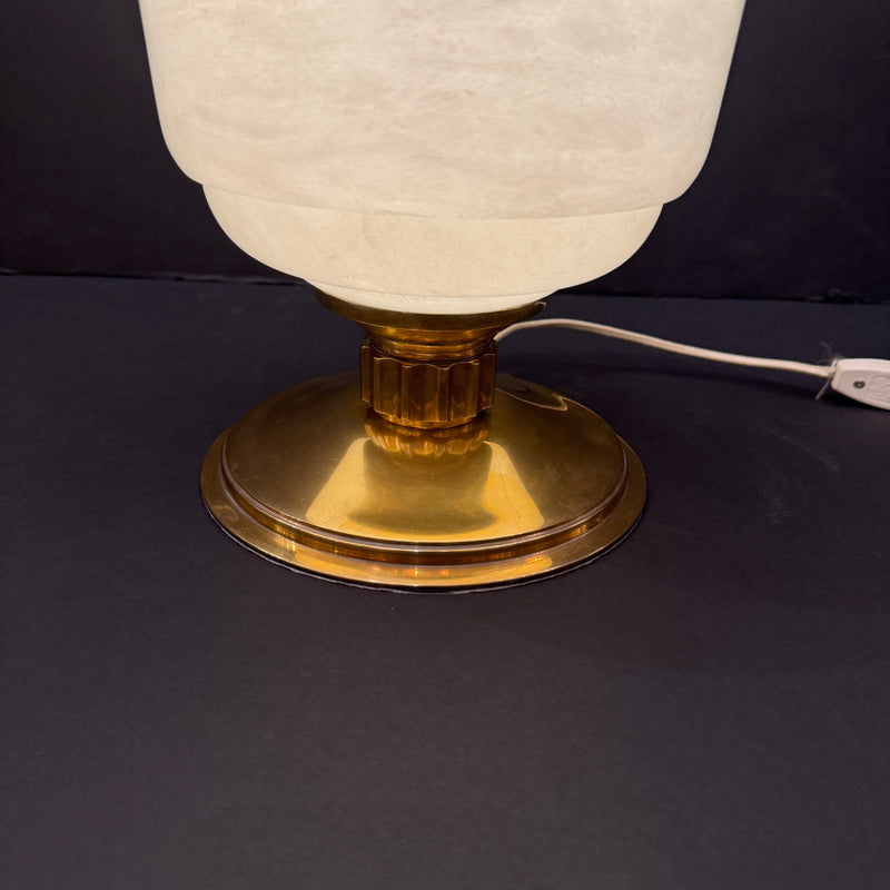 Art Deco Alabaster Urn-Shaped Table Lamp