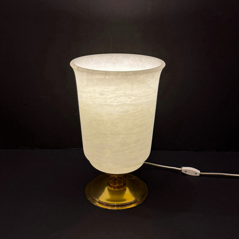 Art Deco Alabaster Urn-Shaped Table Lamp