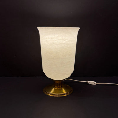 Art Deco Alabaster Urn-Shaped Table Lamp