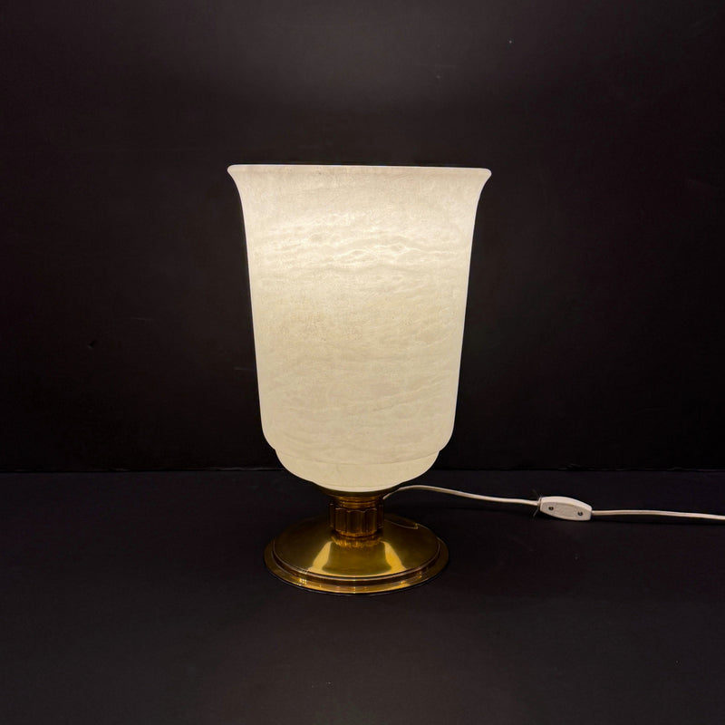 Art Deco Alabaster Urn-Shaped Table Lamp