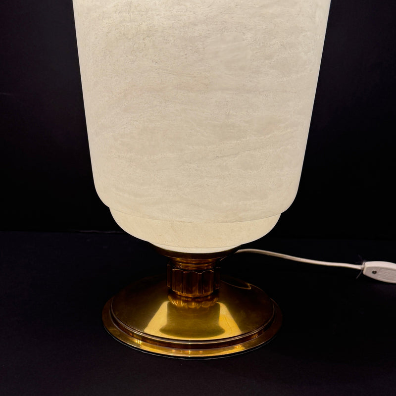 Art Deco Alabaster Urn-Shaped Table Lamp