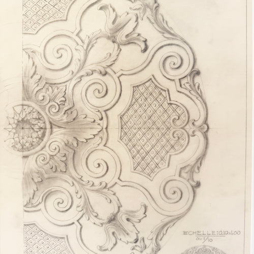 Architectural Pencil Drawing by Maison Jansen