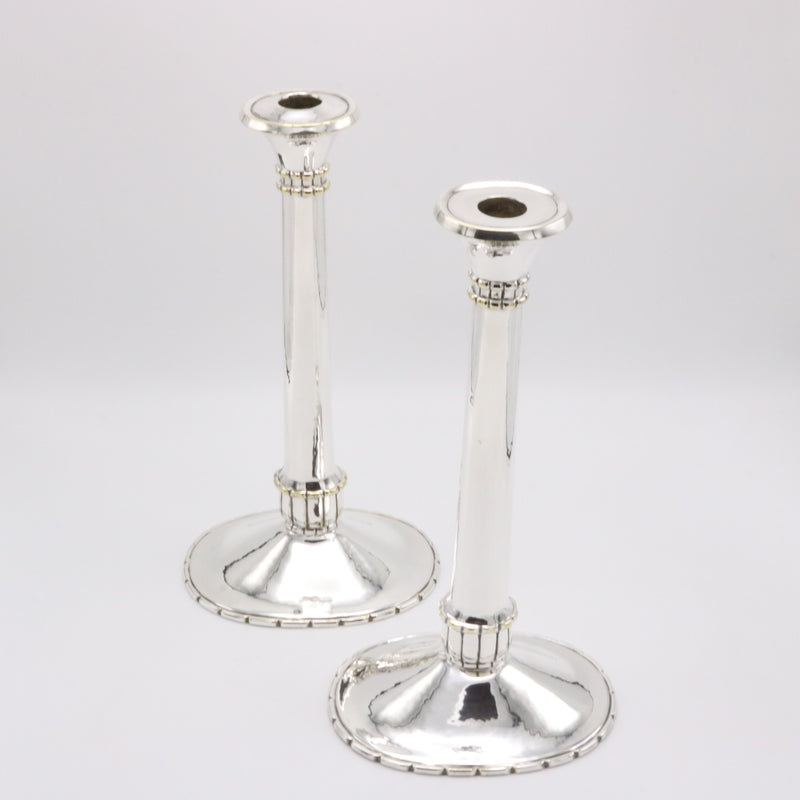 Pair Art Deco Period Dirk Van Erp Candlesticks USA circa 1920