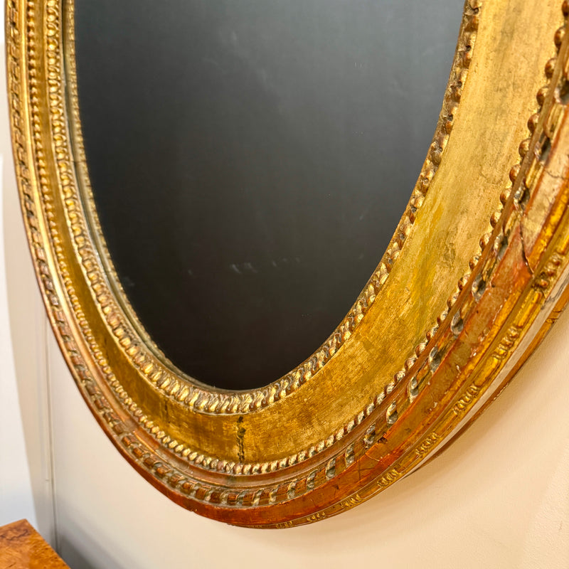 Oval Louis XVI Giltwood Miror