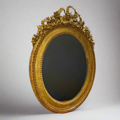 Oval Louis XVI Giltwood Miror