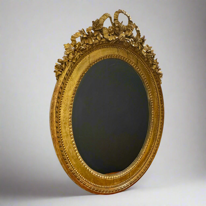 Oval Louis XVI Giltwood Miror