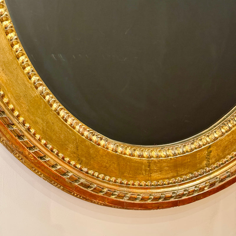 Oval Louis XVI Giltwood Miror