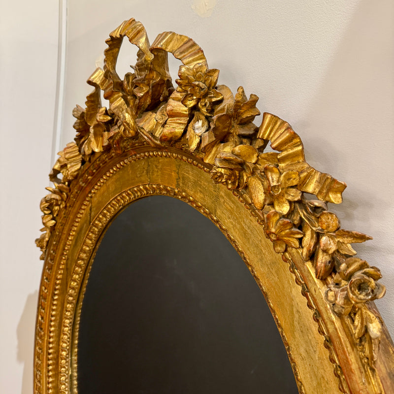 Oval Louis XVI Giltwood Miror