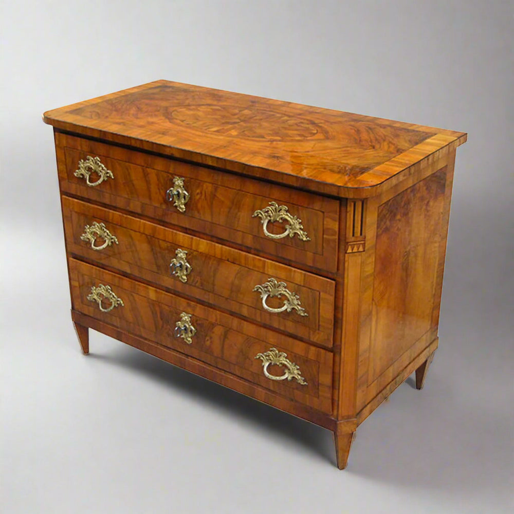Louis XVI Period Walnut Chest of Drawers Dresden Germany circa 1780