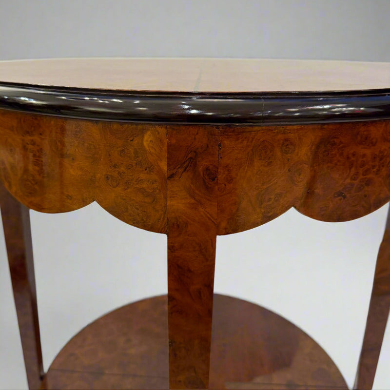 Art Deco Period Two Tier Amboyna Inlaid with Ebony Table, France circa 1930.