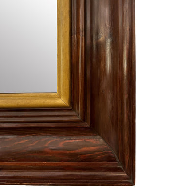 Large Modernist Oak Gilt Mirror France circa 1940