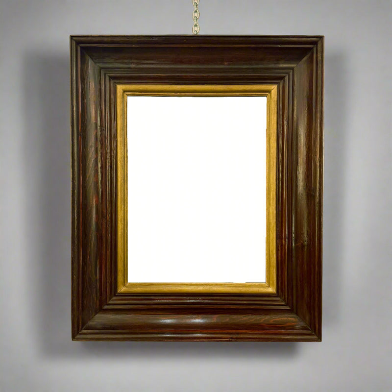 Large Modernist Oak Gilt Mirror France circa 1940