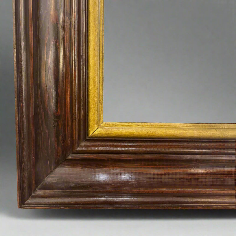 Large Modernist Oak Gilt Mirror France circa 1940