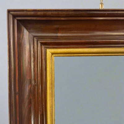 Large Modernist Oak Gilt Mirror France circa 1940