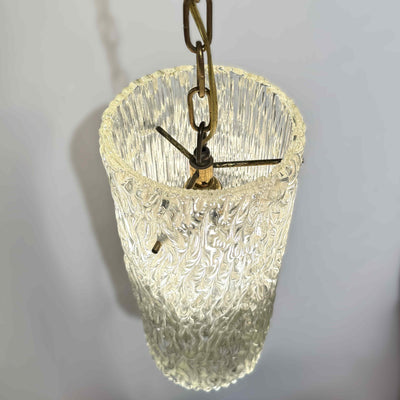 Orrefors Modernist Crystal Pendant Lantern Sweden circa 1950