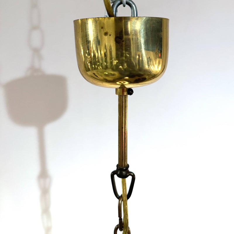 Orrefors Modernist Crystal Pendant Lantern Sweden circa 1950