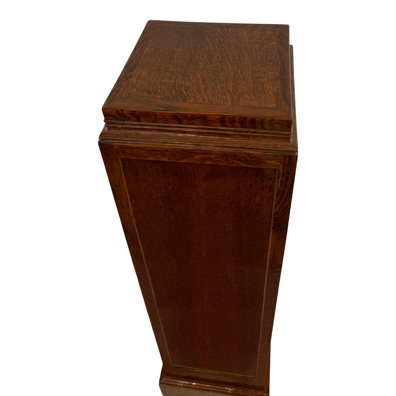 Square Art Deco Period Oak Pedestal Plinth Base France circa 1930