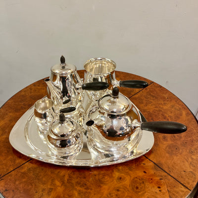 Georg Jensen Six Piece Sterling Silver Tea and Coffee Service Denmark 1915